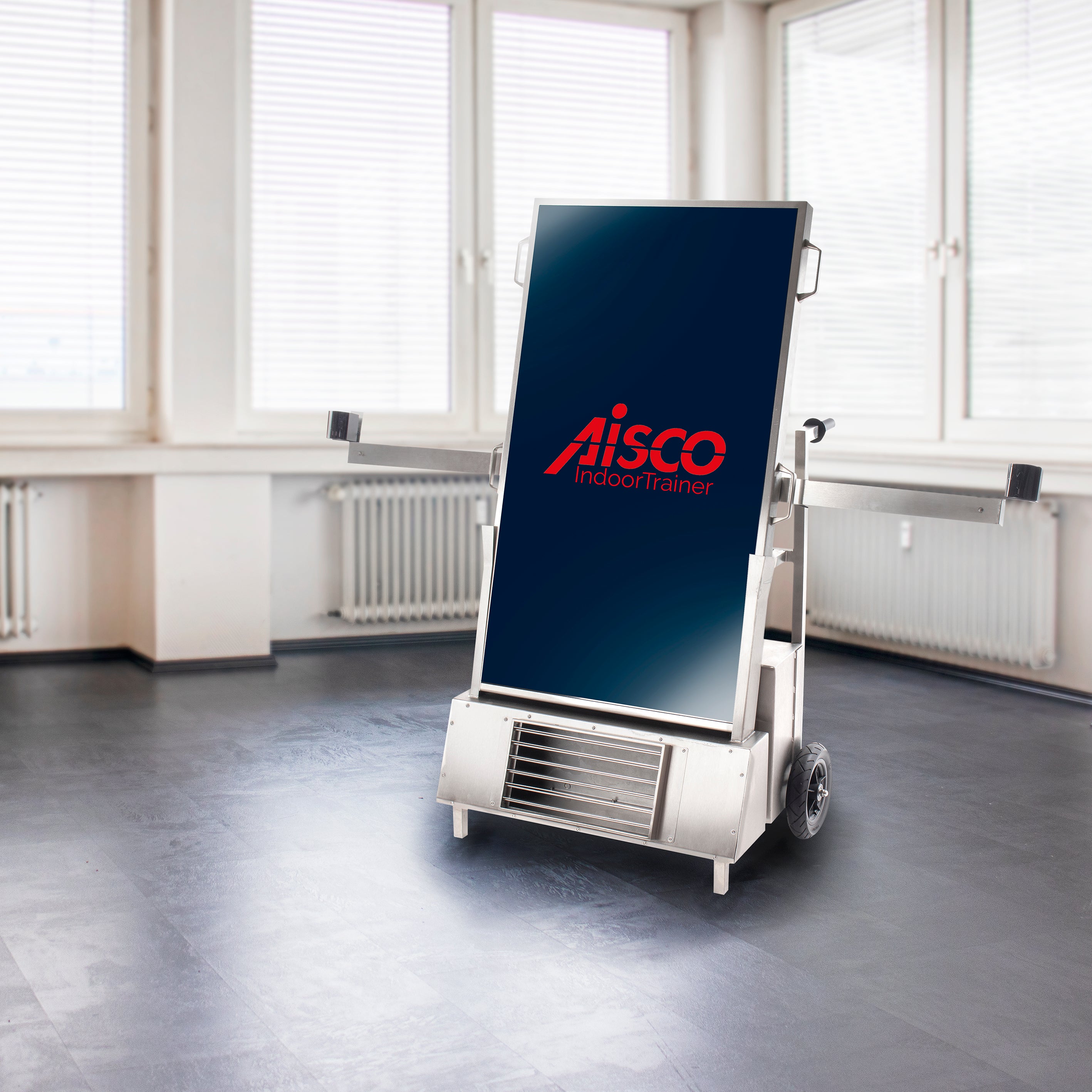 AISCO IndoorTrainer im Schulungsraum – kompakter Feuerlöschtrainer für praxisnahe Brandschutzübungen in Innenräumen