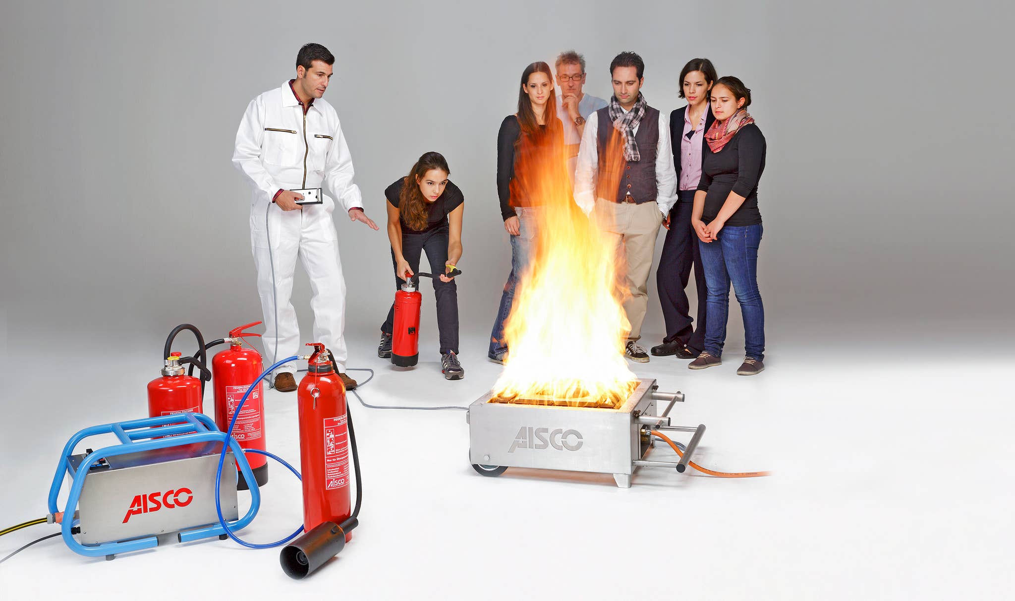 Brandschutzschulung mit Handfeuerlöschern