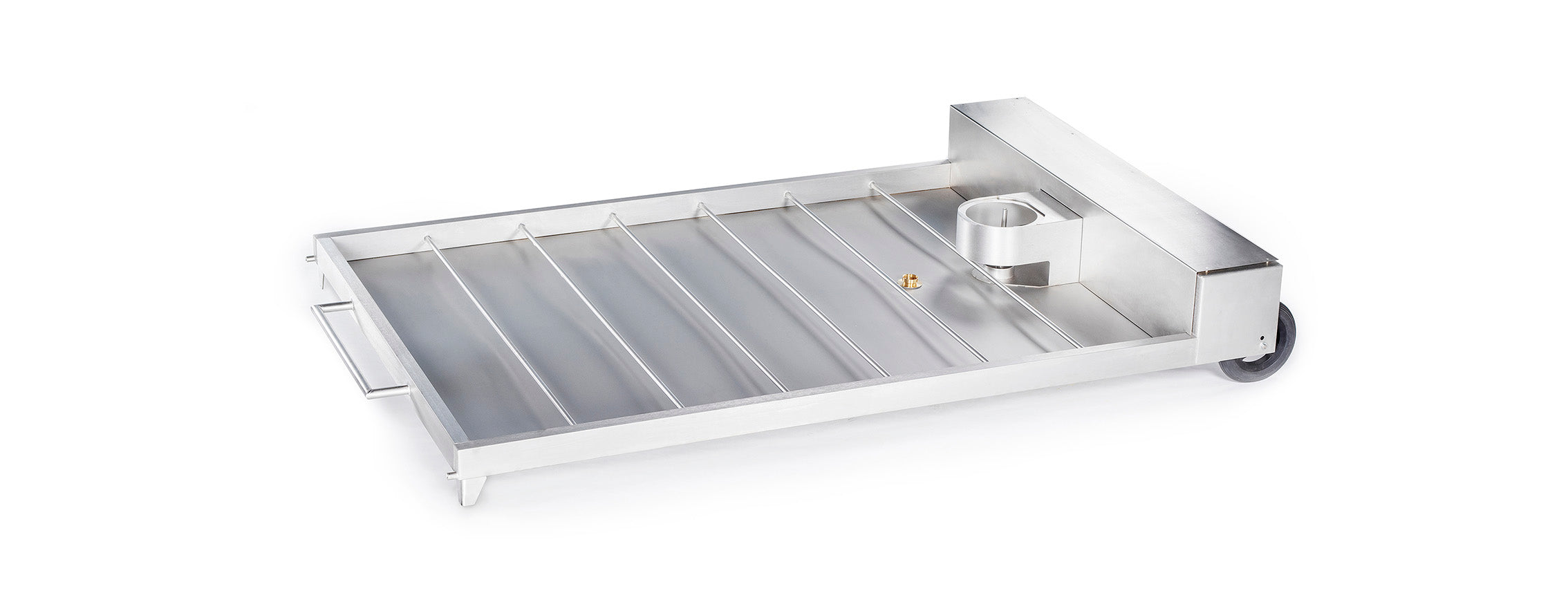 Detailansicht des AISCO Firetrainer E1502 XL Brandsimulators im ausgeschalteten Zustand – sichtbare Bauteile und Aufbau zur technischen Inspektion oder Präsentation