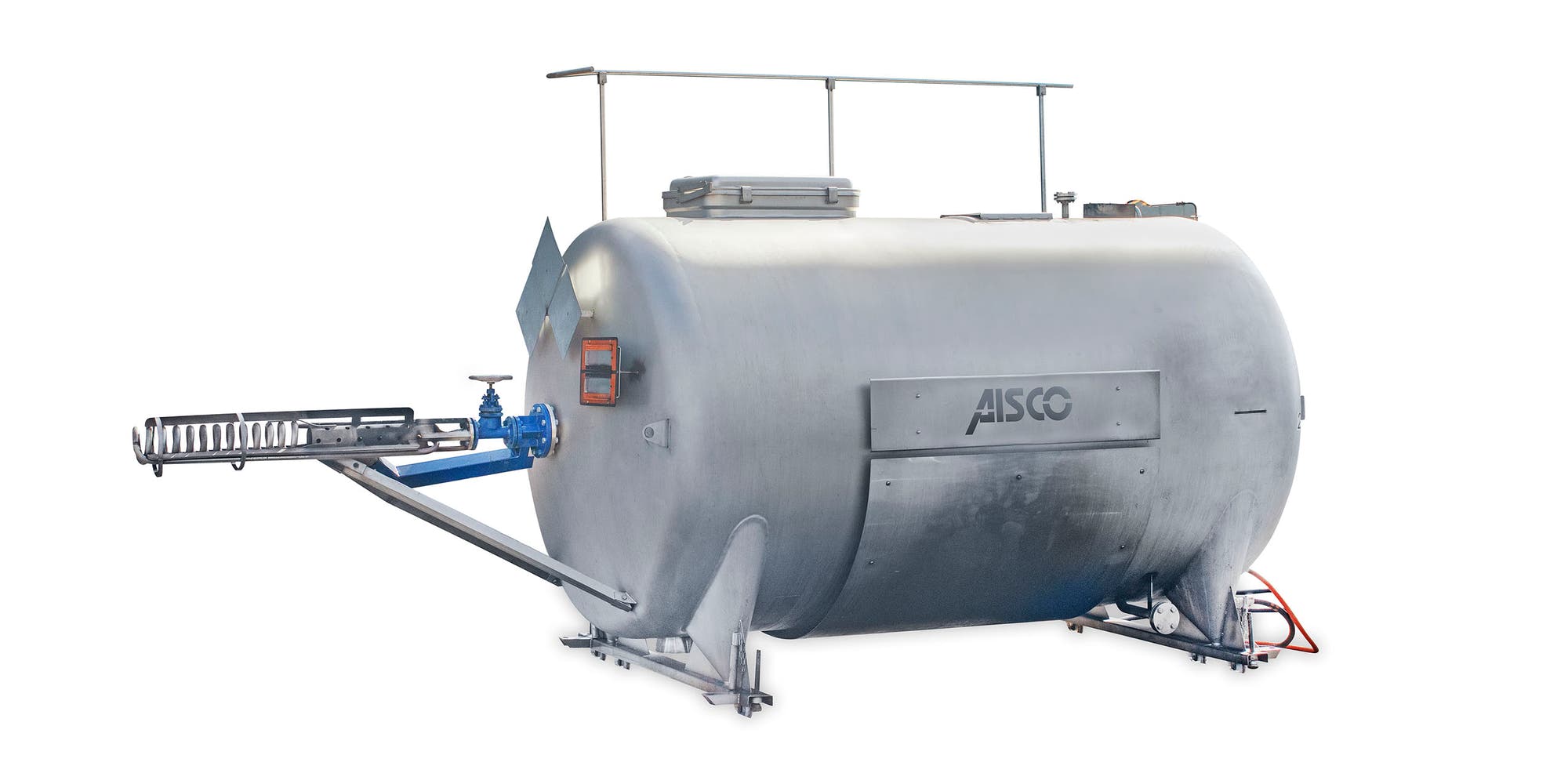 AISCO Gefahrgut-Trainer zur Simulation von Gefahrstoffaustritten und Bränden, mobile Trainingsanlage mit Edelstahltank