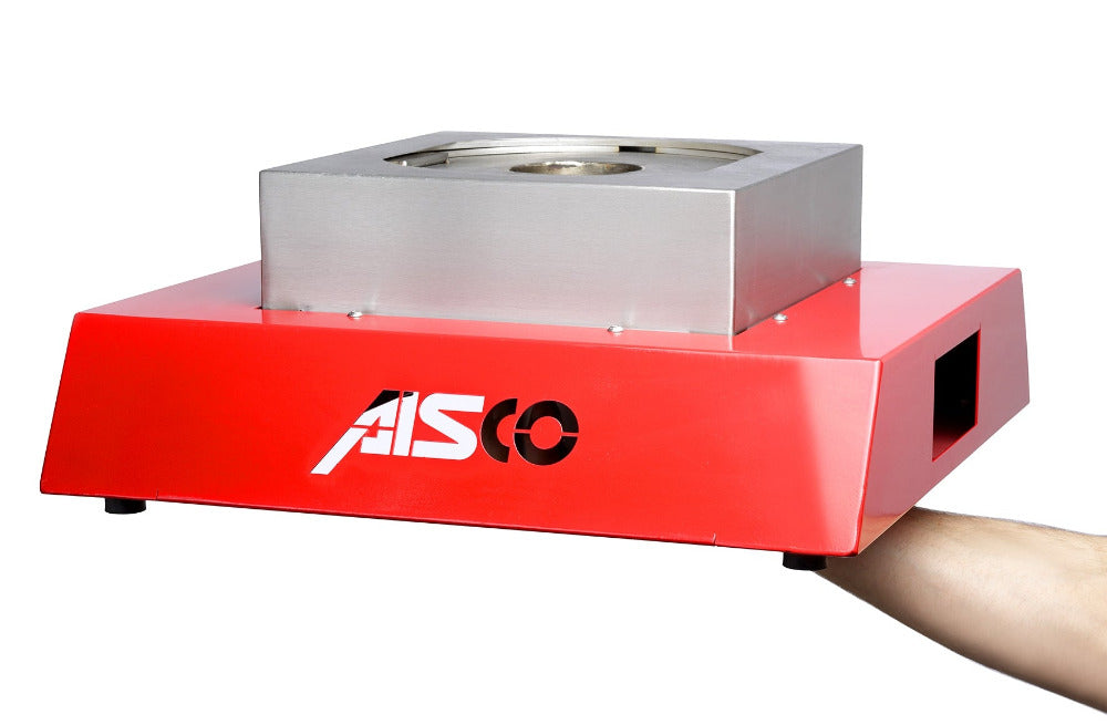 AISCO Firetrainer UL 1 on the palm of your hand - compact mobile fire extinguishing trainer for realistic fire simulation
