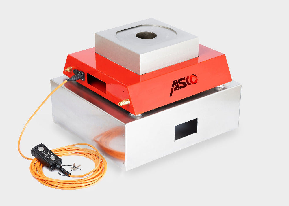 AISCO Firetrainer UL 1 in kaltem Zustand – mobiler Feuerlöschtrainer auf robuster Transportbox, ideal für realistische Feuerlöschübungen