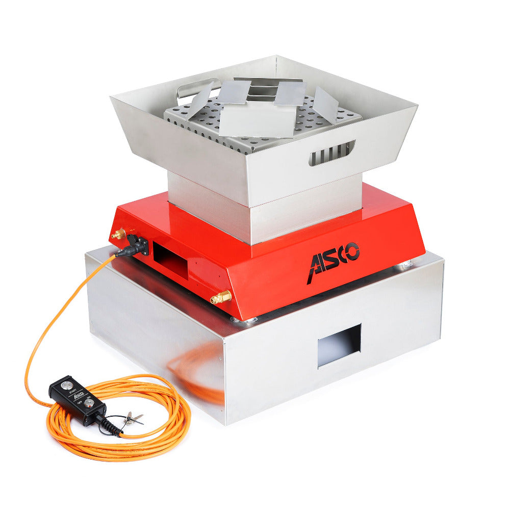 AISCO Firetrainer UL 1 kalt auf Transportbox mit Glutbrandaufsatz – realistisches Trainingsmodul für Glutbrand-Szenarien