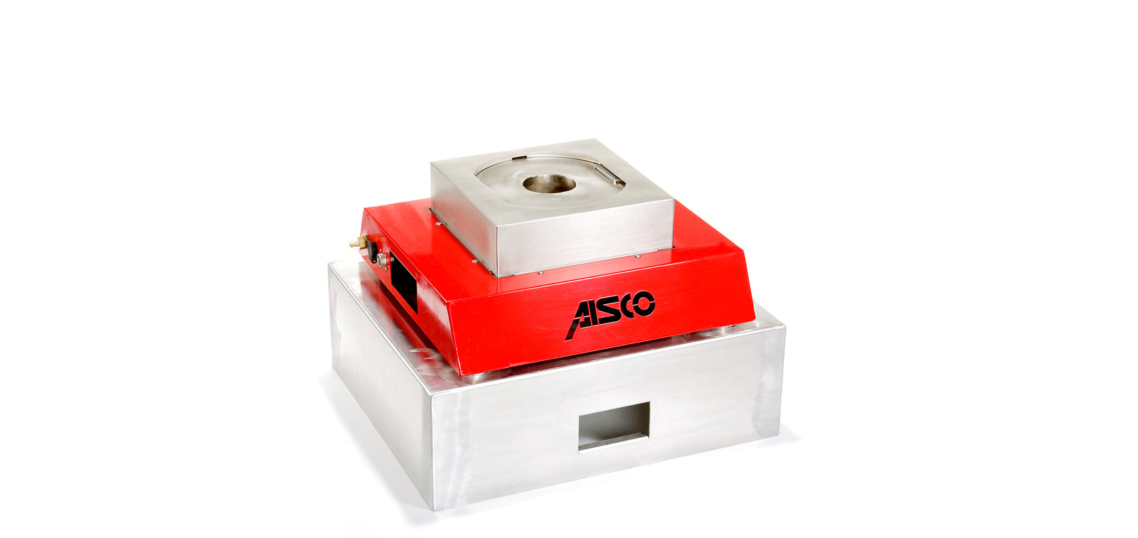 Mobile AISCO Firetrainer UL 1 in Red with Handheld Remote Control – Space-savingly stored on a transport box for fire safety training